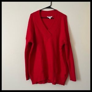 NWOT time & true red oversized sweater